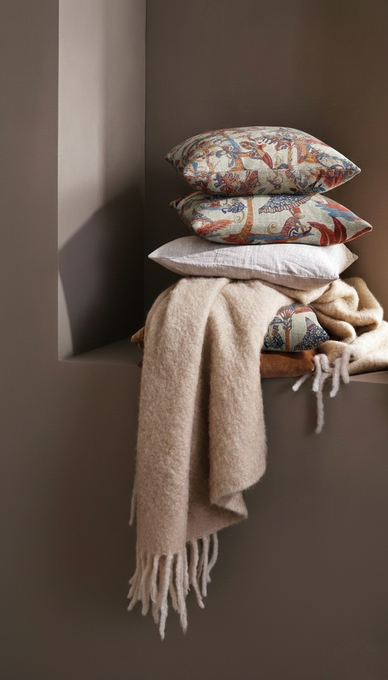 Cojín Monkey Brunch · Lino Estampado